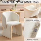 Homedot Dining Chair Upholstered Set of 4,Stylish Accent Barrel Side Chairs Cozy Sofa Chairs Teddy Velvet Comfortable Armchairs for Bedroom Reading Room Waiting Room Kitchen Dining Room