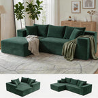 Bashaw 108" Cloud Sectional Couches Sofa with Chaise, Modular L-Shape Couch Deep Seat Memory Foam Compressed Sofa for Living Room
