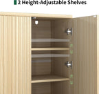Fluted Sideboard Buffet Cabinet with Storage, Wood Sideboard Cabinet with Doors, Small Credenza Buffets & Sideboards for Kitchen Room, Accent Cabinets for Entryway Living Room Hallway Home