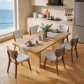 Wooden Dining Chairs Set of 6, Upholstered Kitchen & Dining Room Chairs with PU Leather Padded Seat & Back,Solid Wood Dining Chair Modern Farmhouse Style, Ergonomic Design