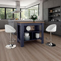 Kitchen Island with Three Open Shelves and Four Legs | Three open shelves for storage and organization