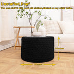 Asuprui 20x14 Inch Unstuffed Ottoman Pouf Cover – Lightweight Foot Rest, Floor Bean Bag Chair, Storage Pouf for Living Room, Bedroom & Balcony (Filler Not Included) (Black)