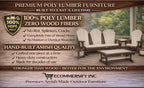 5 FT Cedar Amish-Made Porch Glider – 1000 lb Heavy-Duty Poly Lumber wood Roll Back Glider – USA Crafted HDPE Outdoor Seating Furniture - Stainless Steel Hardware – Smooth, Quiet Glide - CupHolders
