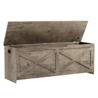 GarveeHome 47.2 in Storage Chest, Wooden Storage Bench with Safety Hinges, Easy Assembly, Large Shoe Bench for Entryway, Living Room, Bedroom