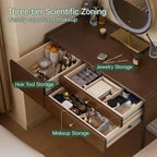 Vanity Desk, Solid Rubberwood Dressing Table, Study Desk and Vanity Table for Bedroom, 18" D x 29" W x 32" H (NO Mirror and NO Stool, only Vanity Desk)