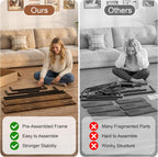 Skinny Sofa Table Behind Couch, Narrow Console Table 78.8" Long Entryway Table with 2 Power Outlets & Adjustable Height (25.8"-34.8"), for Living Room, with LED Lights, Rustic Brown
