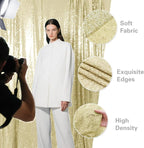 Champagne Sequin Backdrop Curtain 4 Pieces 2FTx8FT Glitter Photography Backdrop for Party Wedding Birthday Christmas Decorations