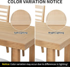 P PURLOVE 7 Piece Extendable Dining Table Set, Wooden Rustic Extendable Table with 18" Move Leaf and 6 piece Upholstered Chairs for Dining Room, Kitchen (Natural)