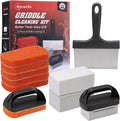Griddle Cleaning Kit for Blackstone Accessories,Flat Top Grill Cleaning Kit Tools for Outdoor,Griddle Cleaner Brush Set with Grill Stone Cleaning Brick, Griddle Scraper&Scouring Pads
