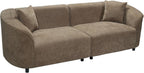 87" Curved Contemporary Sofa in Brown: Plush Seating, Streamlined Design, and Durable Frame – Ideal for Stylish Living Spaces (Brown#40)