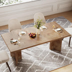 Tribesigns 63-inch Dining Table for 4-6, Farmhouse Kitchen Table with Large Tabletop, Rectangular Dinner Eating Table for Dining Room, Living Room, Kitchen, Light Oak Brown