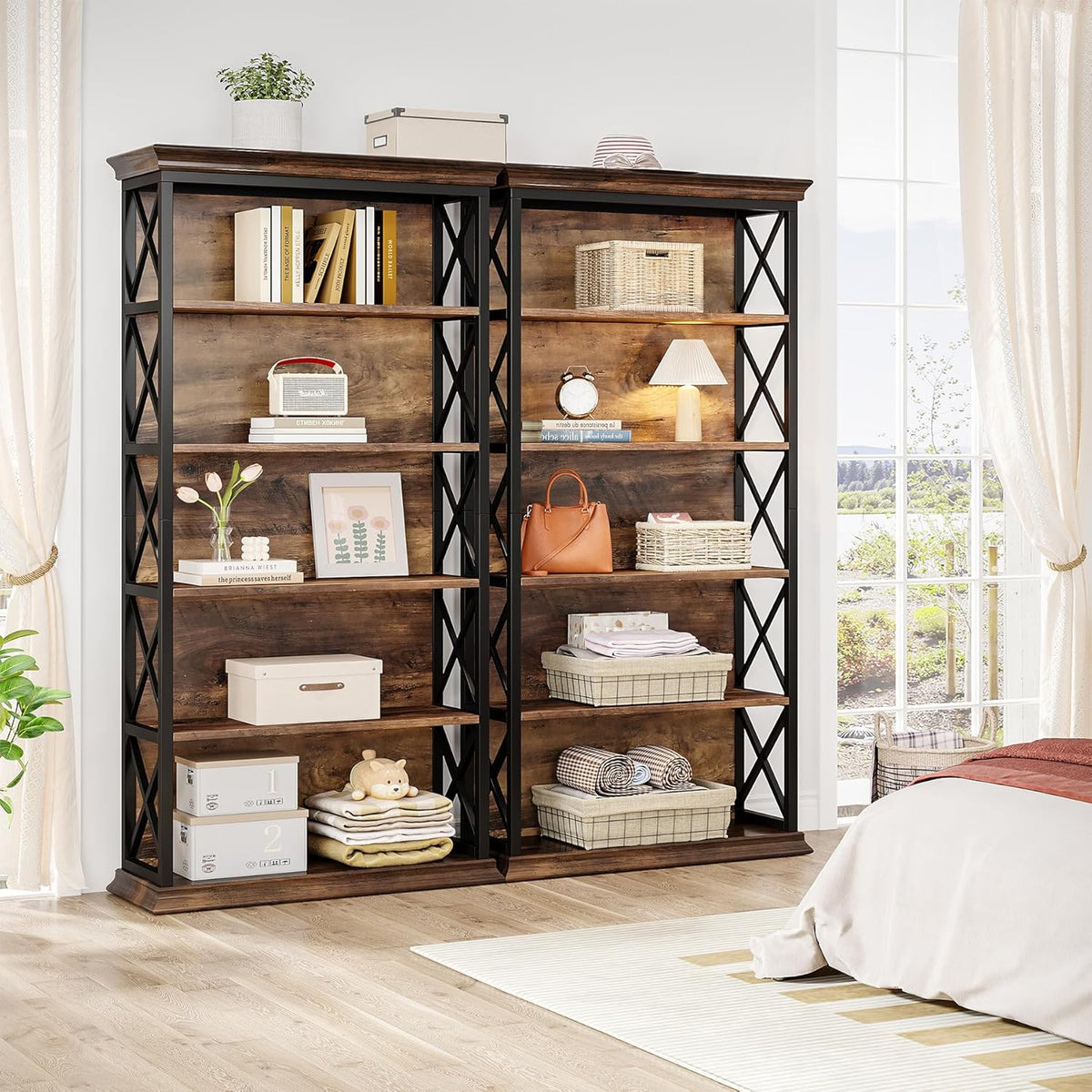 Tribesigns 6-Tier Bookcase, 71 Inches Industrial Bookshelves and Bookcase