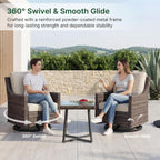 Outdoor Swivel Rocker Patio Chair with Premium Cushion, High Back Wicker Patio Swing Glider for Deck, Porch, Patio and Poolside (Beige, 1 Pcs - Swivel Glider)