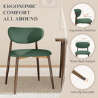 MALOL Upholstered Dining Room Chairs Set of 2, Kitchen Chairs with Metal Legs and Anti Slip Pads, Curved Back Dining Chair for Home and Restaurant Use, Green