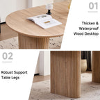 Oval Dining Table, 70.8" Modern Wood Kitchen Table for 4-6 People with Sturdy Legs, for Dining Room Kitchen, Natural Color