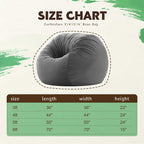 ZurNesfure Bean Bag Chairs for Adults 3FT with Memory Foam Grey, Medium | Giant Bean Bag Chair, Lazy Sofa with Machine Washable Cover, Lightweight, Beanbag for Living Room Bedroom Dorm
