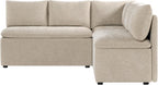 CHITA Breakfast Nook Bench with Storage, Upholstered Dining Bench with Back, Corner Kitchen & Dining Banquette Seating Nook, Dining Settee, L Shaped 5 Seats, Fabric in Khaki
