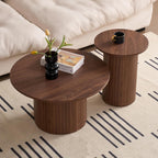 Round Nesting Coffee Table Set of 2 for Small Spaces | Modern style, suitable for living rooms, wooden