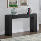 Alaterre Furniture Stockyard Solid Wood Console Table - 56 Inch Modern Farmhouse Entryway Table - Easy Assembly Living Room Furniture for Behind the Couch, Entryway, or Hallway (Black)