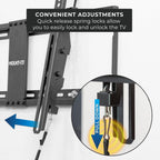 Mount-It! Tilting TV Wall Mount Bracket for 42-80 Inch TVs | Universal TV Mount with Low Profile Design, Supports 110 lbs | Quick Release Lock | Fits 16" & 24" Studs | Max VESA 600x400mm