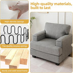 Oversized Accent Chair with Armrest Organizer,Comfy Living Room Chairs with Thick Cushion,Upholstered Armchair with Storage,Big Reading Chair,Sofa Chair for Bedroom,Linen,Dark Gray