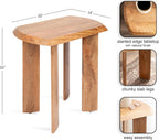 Kate and Laurel Vaux Modern Mango Wood Rectangular Side Table, 22 x 14 x 22, Natural Wood, Transitional Rectangle End Table with Angled Tabletop Edge for Bedroom Nightstand or Indoor Plant Stand