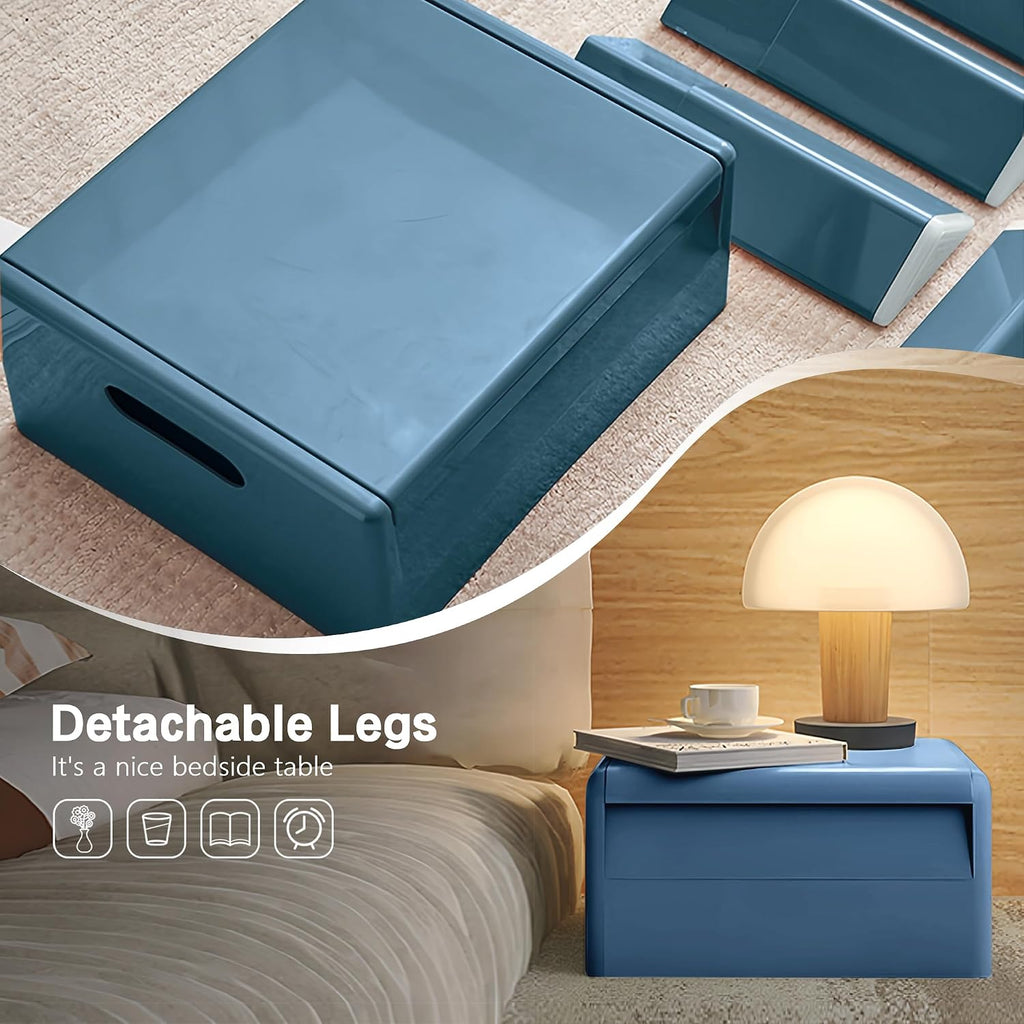 Colorful ABS Plastic Nightstand Detachable Storage Side Table Stool | Tool-Free Assembly, Eco-Friendly Plastic, Detachable Legs, 230 Lbs Load, Bedroom, Living Room, Bathroom, Outdoor & Pool Use