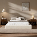 RECCI AirFrame Queen Upholstered Bed Frame with Square Cushioned Base