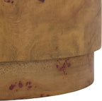 SAFAVIEH Home Collection - Siya Natural Brown Accent Table, Round Drum Side Table, Burl Wood Look, Fully Assembled (ACC6611A)