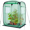 Ohuhu Pop Up Greenhouse for Outdoors, Portable Walk-in Mini Green House with Removable PE Mat & Mesh Window Fast Set-up GreenHouses for Indoor Outside Protecting Plant from Cold Frost & Birds
