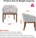 Upholstered Solid Wood Dining Chair,Neutral Linen Fabric Side Chairs for Kitchen,Dining Room,Living Room,Farmhouse Round Barrel Chairs,Minimalist Accent Chairs Natural Wood Frame (Beige, 1PC)