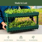 Vego garden 10" x 20" 76 Cells Seed Starter Tray Stackable Seedling Starting Germination Trays for Plants Planting Vegetables Herbs Flowers, 3 Sets