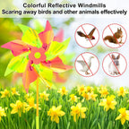 6 Pcs Reflective Pinwheels Wind Spinner for Yard and Garden, Decorative Windmill Toy Pinwheel for Kids, Colorful Garden Wind Spinners Outdoor Party Decorations, Pinwheels to Scare Birds Away