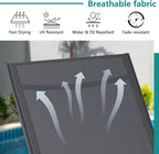 SUNLEI Patio Lounge Chair Outdoor Set of 2, Outdoor Chaise Lounge w/5-Position Adjustable Backrest & All Weather, Pool Lounge Chairs for Pool Beach Deck (Dark Grey, 2 Pieces)