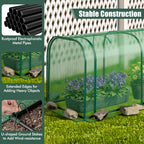 Happygrill Portable Mini Greenhouse, 47" x 22" x 24" Green House w/ Roll-up Zipper Door, Metal Frame, Waterproof Sun-Protective PE Cover, Small Greenhouses for Raised Garden Bed, Outdoor (Green)