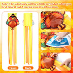 2 Pcs Thanksgiving Turkey Windsocks 40'' Fall Thanksgiving Outdoor Hanging Decoration Vintage Windsock with Pilgrim Hat Colorful Streamer for Autumn Party Farmhouse Window Yard Garden Decor