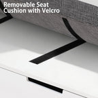 L Shaped Corner Storage Bench with Cushion,Modern Kitchen Breakfast Nook Bench with Storage,Flip-Top Shoe Storage Bench for Entryway,Hallway,Living Room,White