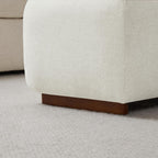 CHITA Storage Ottoman with Tray Lids, FSC Certified Small Rectangular Bench for Living Room, Bedroom, Fabric in Linen