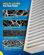 PHILTOP Cabin Air Filter, Replacement for ACF022 (CF11671) CX7, RAM1500, 2500, 3500, 4500, 5500, Premium Cabin Filter with Activated Carbon Filter Up Dust Pollen Odor