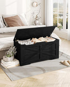Hzuaneri 39" Modern Storage Chest | 50 Gal | 330lb Seat | Black | Soft-Close Hinges | Stuffed Animal and Blanket Storage for Bedroom, Entryway and Living Room | Easy Assembly | SB03404X