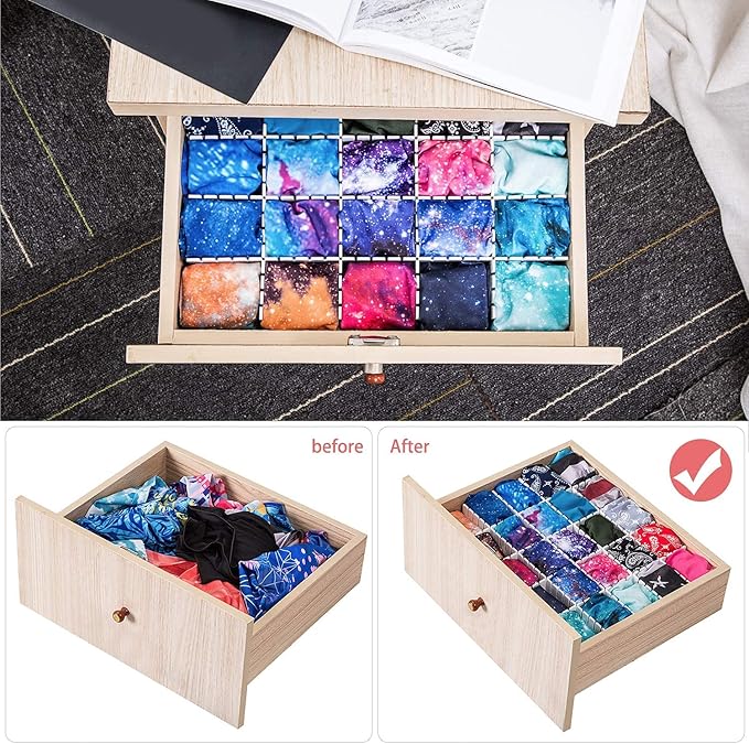 40Pcs Drawer Dividers, Adjustable Drawer Organizer for Socks, Underwear, Makeup, Can Help Tidy Kitchen, Bedroom, Dresser Pink