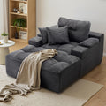 50" Oversized Chaise Lounge Chair Indoor, Plush Faux Fur Cloud Sofa Couch with Pillows, No Assembly Deep Seat Reading Chair Bed, Cozy Floor Couch for Living Room or Bedroom