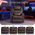 AHMED Dual Motor Power Swivel Rocker Recliner Chair, Velvet Brown | Electric Glider Rocking Chair, Massage & Heat, Cup Holders, LED Lights, USB A/USB C Ports