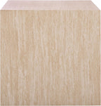 SAFAVIEH Home Collection - Woodrow Square Accent Table, Neutral Beige Faux Travertine Veneer (ACC7006B)