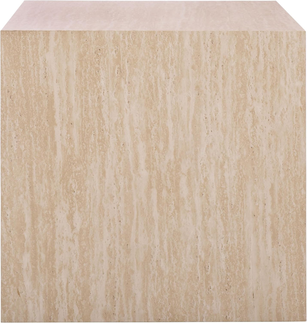 SAFAVIEH Home Collection - Woodrow Square Accent Table, Neutral Beige Faux Travertine Veneer (ACC7006B)