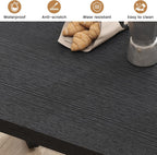 Bigbiglife 63 Inch Dining Table for 6, Indoor Outdoor Dining Table with Wood Legs, Kitchen Table with Large Tabletop, Rectangular Dinner Table for Dining Room, Living Room, Kitchen, Black