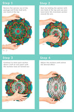 Mandala Wind Spinner - 12 Inches Hanging Garden Spinner for Outdoor Home Decor | Vintage Lotus Mandala Wind Chimes for Porch Decoration