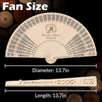 50 PCS Custom Fans Personalized Folding Fans for Line Dancing Wooden Hand Fan Wedding Favors Bulk Fans for Guests Party Event Use (Style03)