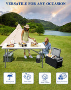 4FT Folding Tables – Heavy Duty Portable Foldable Picnic Table with Built-in Handle, 450 lb Capacity – Ideal for Events, Parties, Crafts, Camping & Dining (4-Pack, White)