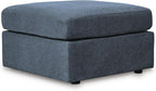 Signature Design by Ashley Modmax Oversized Accent Ottoman, Washable Stain Resistant Cover, Polyester, Engineered Wood, Wood, and Foam Construction, Flexible Modular Seating, 32" Square, Ink Blue